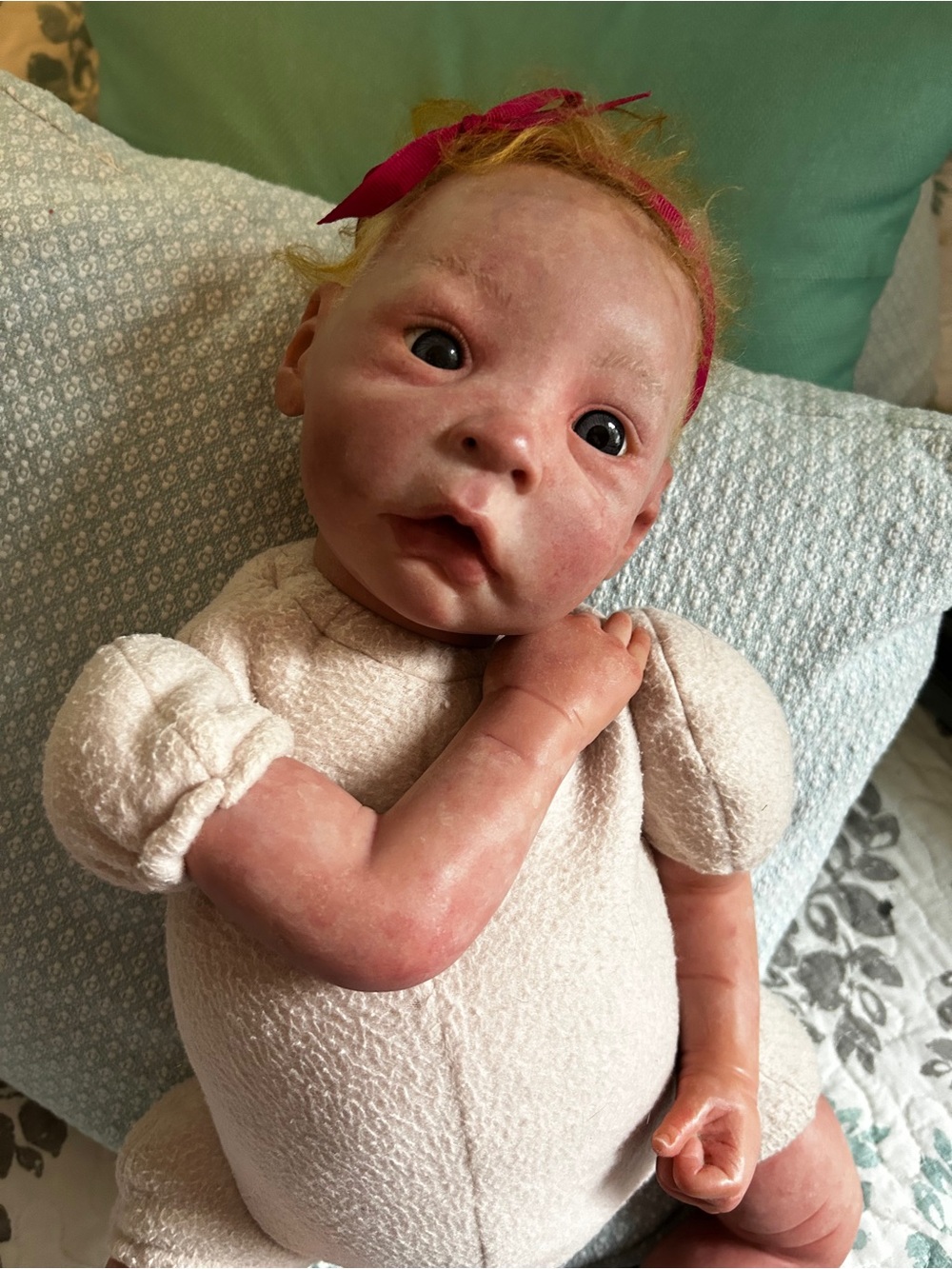 Lifelike Reborn Baby Doll By Artist Jo Beckman 23” Weight 6.2 oz - Picture 6 of 16